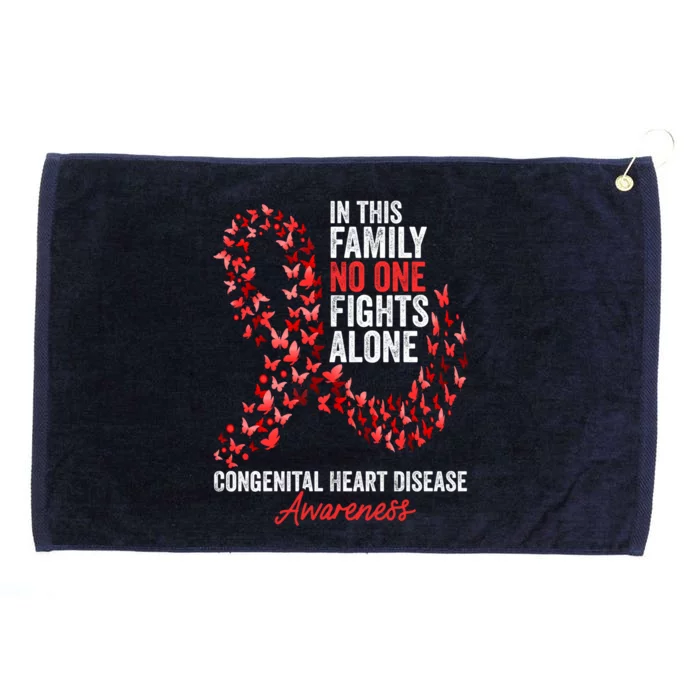 Congenital Heart Disease Awareness Month Red Ribbon Gift Grommeted Golf Towel