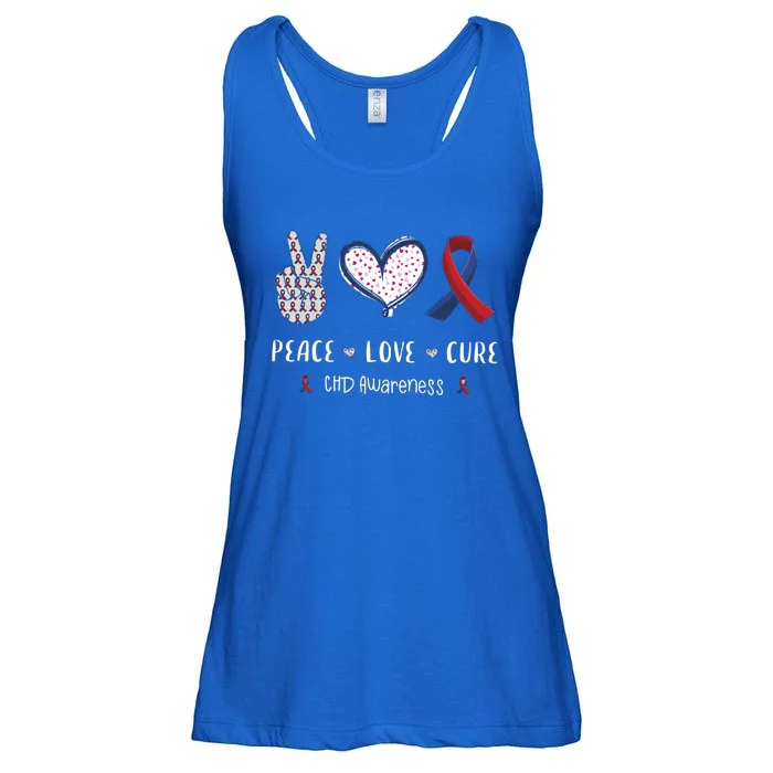 Coronary Heart Disease Ribbon Chd Awareness Month Gift Ladies Essential Flowy Tank