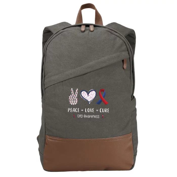 Coronary Heart Disease Ribbon Chd Awareness Month Gift Cotton Canvas Backpack