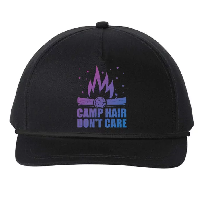 Camp Hair Dont Care Funny Camping Gift Meaningful Gift Snapback Five-Panel Rope Hat