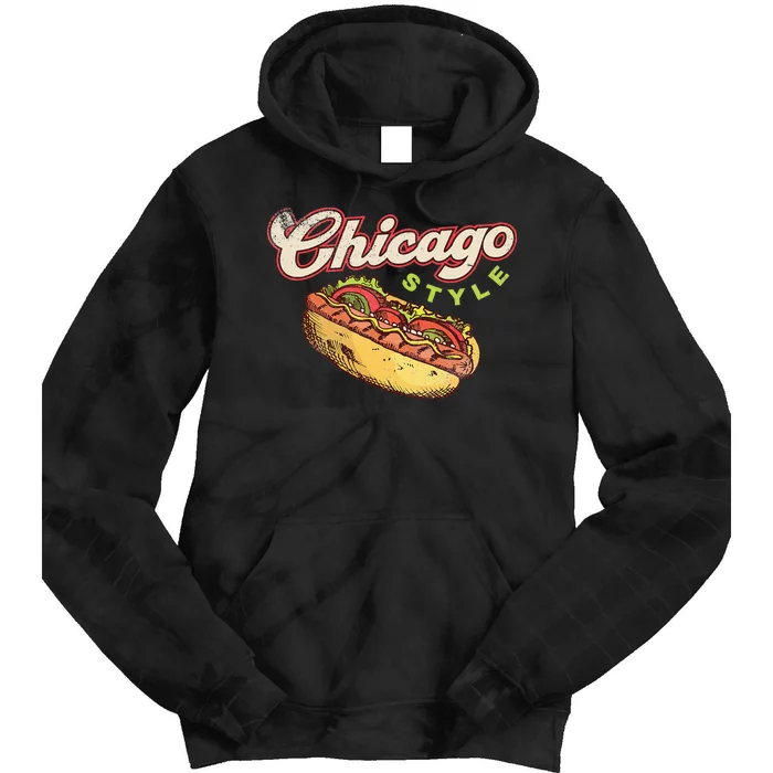 Chicago Hot Dog Hotdog Tourist Summer Souvenir Travel Tie Dye Hoodie