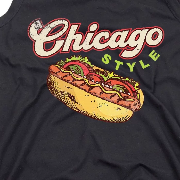 Chicago Hot Dog Hotdog Tourist Summer Souvenir Travel Tank Top