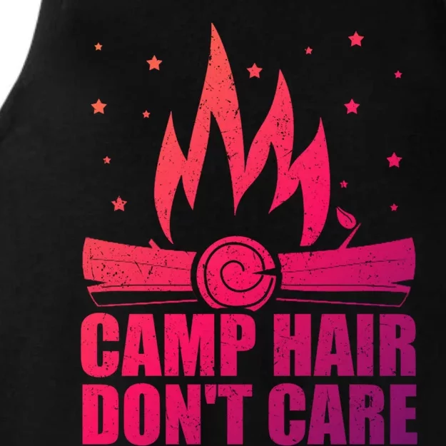 Camp Hair Dont Care Funny Camping Gift Meaningful Gift Ladies Tri-Blend Wicking Tank