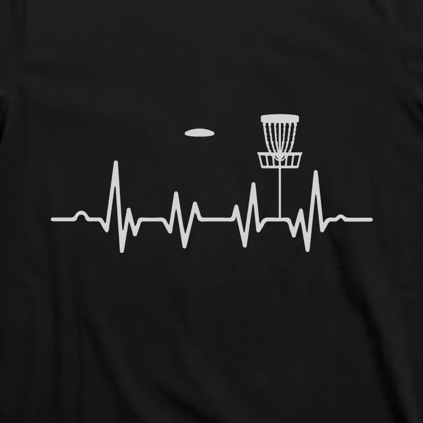 Cool Heartbeat Disc Golf Lovers With Flying Disc Golf T-Shirt