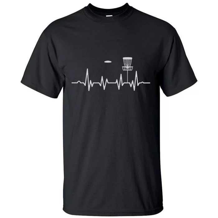 Cool Heartbeat Disc Golf Lovers With Flying Disc Golf Tall T-Shirt