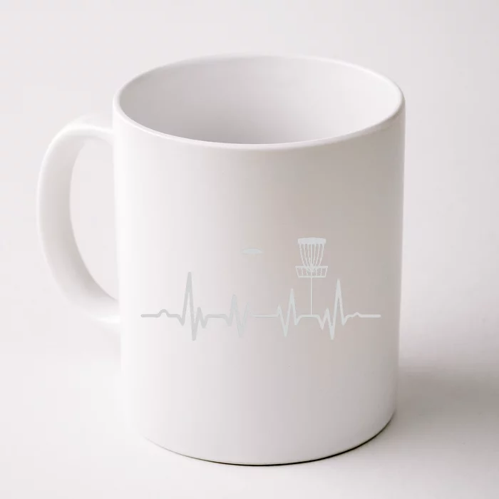 Cool Heartbeat Disc Golf Lovers With Flying Disc Golf Front & Back Coffee Mug