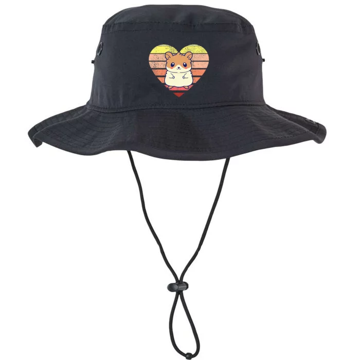 Cute Hamster Design Retro Heart Shape Vintage Legacy Cool Fit Booney Bucket Hat