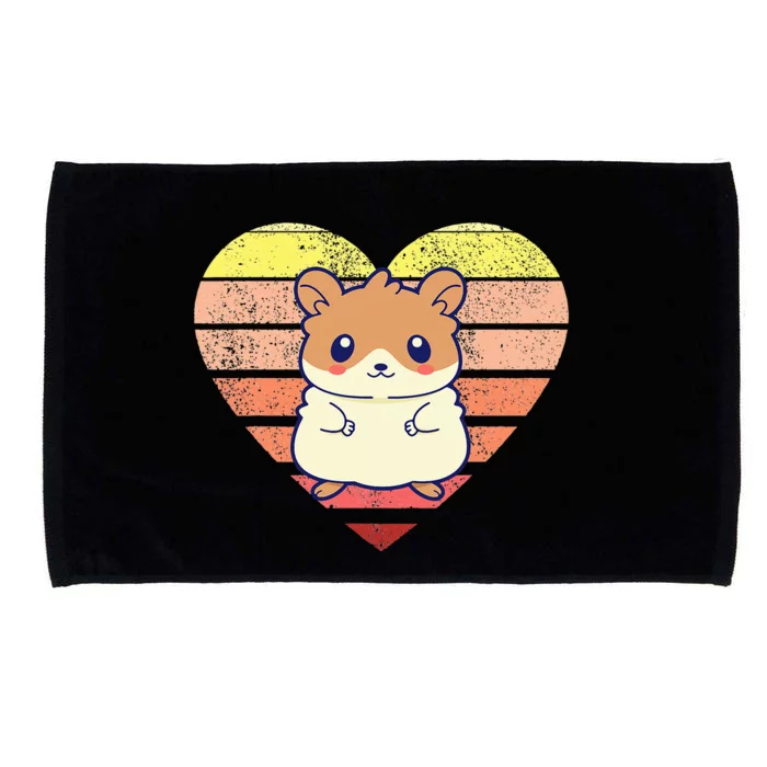 Cute Hamster Design Retro Heart Shape Vintage Microfiber Hand Towel