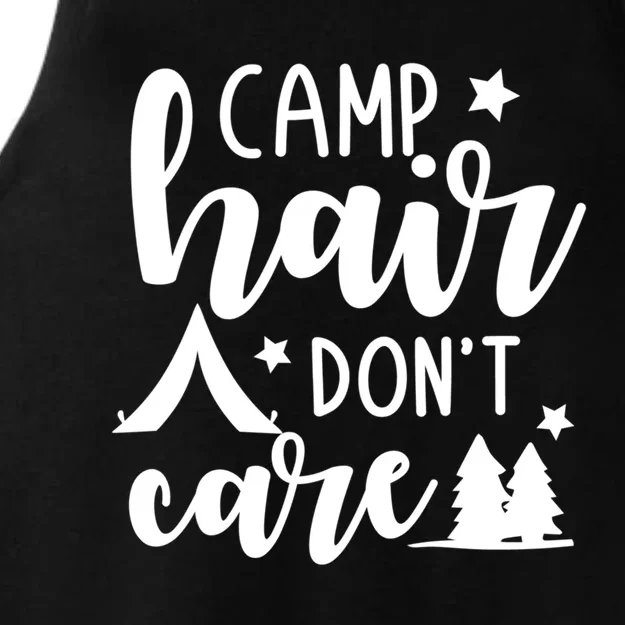 Camp Hair Dont Care Funny Camping Quote Gift Ladies Tri-Blend Wicking Tank