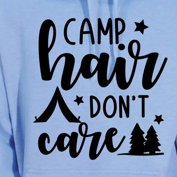 Camp Hair Dont Care Funny Camping Quote Gift Unisex Surf Hoodie