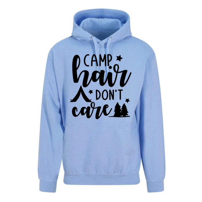 Camp Hair Dont Care Funny Camping Quote Gift Unisex Surf Hoodie