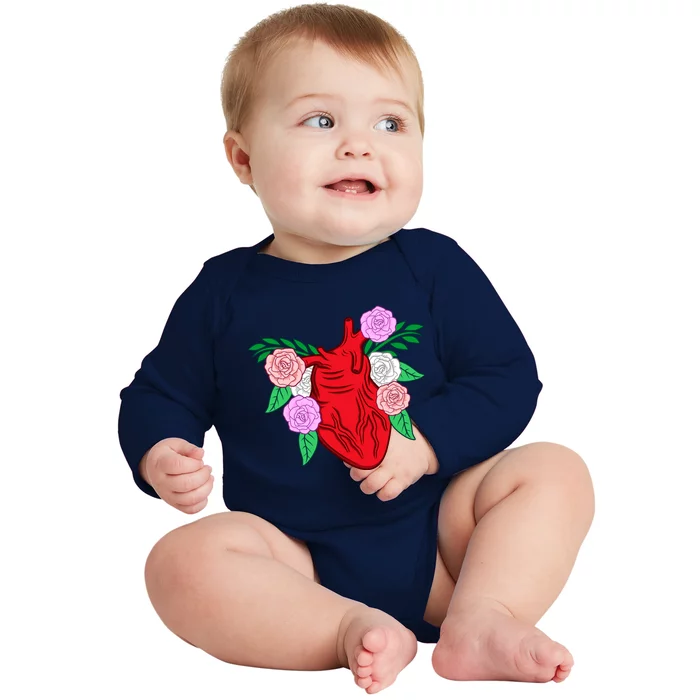 Cute Heart Disease Awareness Survivor Patient Graphic Meaningful Gift Baby Long Sleeve Bodysuit