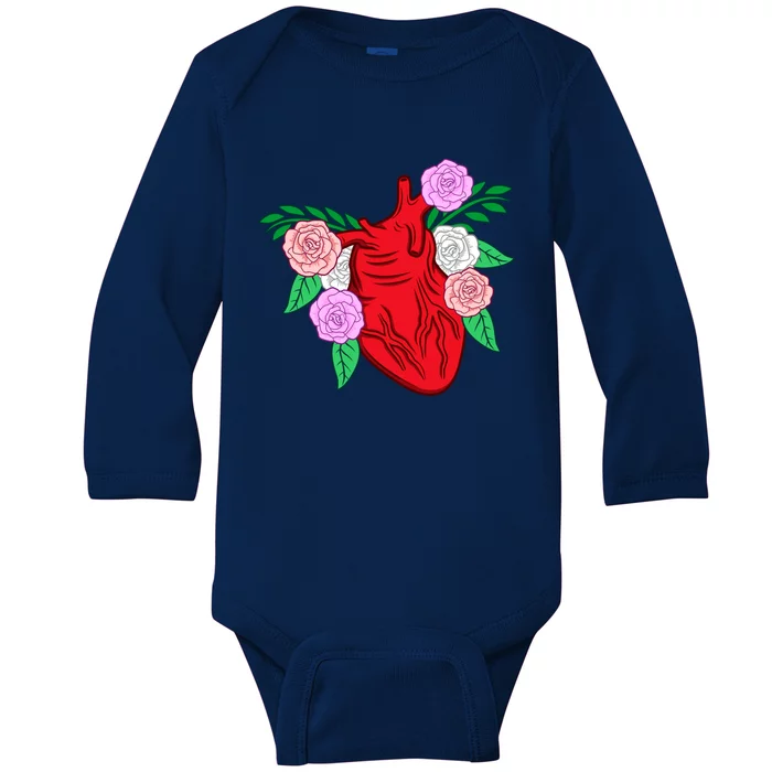 Cute Heart Disease Awareness Survivor Patient Graphic Meaningful Gift Baby Long Sleeve Bodysuit