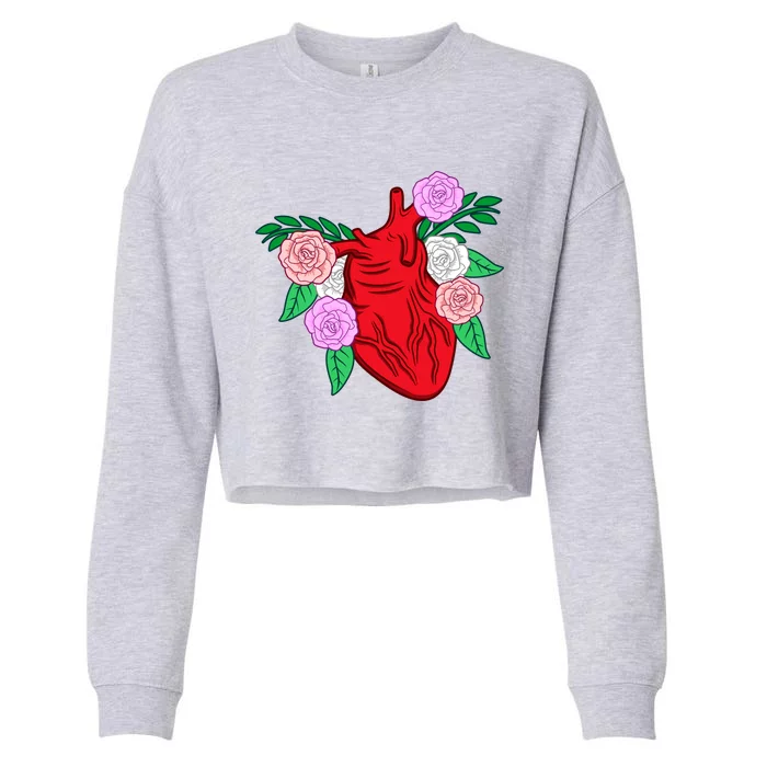 Cute Heart Disease Awareness Survivor Patient Graphic Meaningful Gift Cropped Pullover Crew