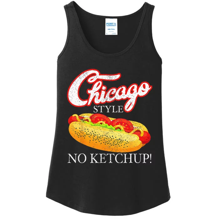 Chicago Hot Dog Summer Style 4th Of July No Ketchup Gift Ladies Essential Tank