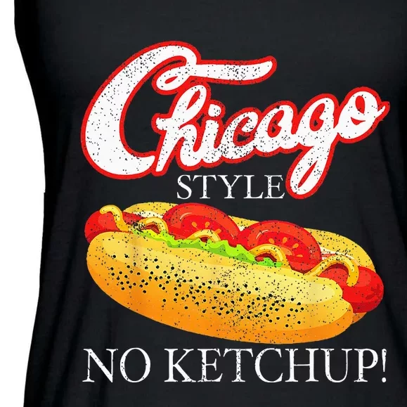 Chicago Hot Dog Summer Style 4th Of July No Ketchup Gift Ladies Essential Flowy Tank