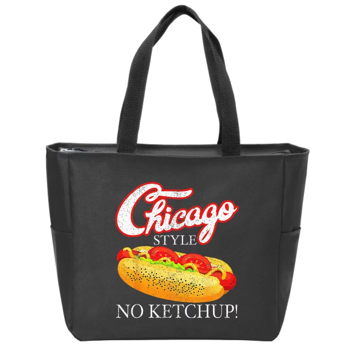 Chicago Hot Dog Summer Style 4th Of July No Ketchup Gift Zip Tote Bag