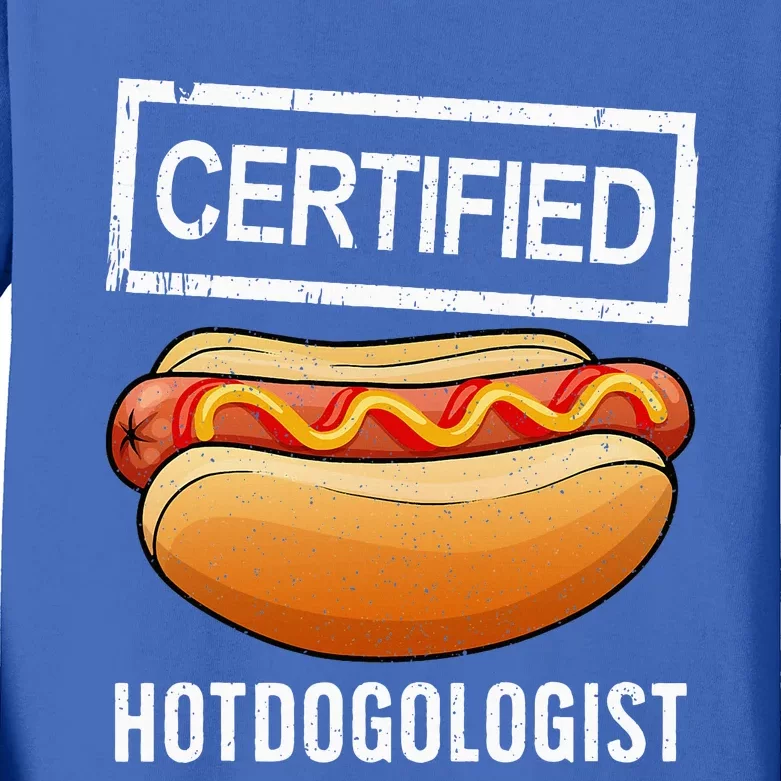 Cool Hotdog Design For Women Sausage Hot Dog Lover Kids Long Sleeve Shirt