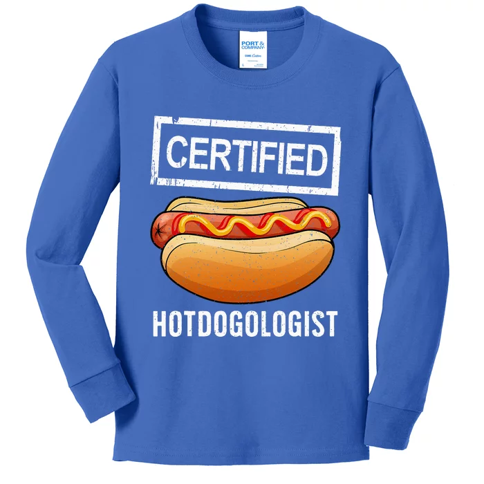 Cool Hotdog Design For Women Sausage Hot Dog Lover Kids Long Sleeve Shirt