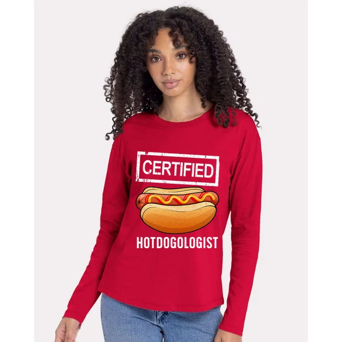 Cool Hotdog Design For Women Sausage Hot Dog Lover Womens Cotton Relaxed Long Sleeve T-Shirt