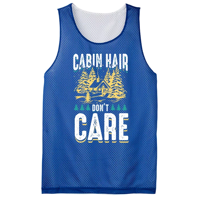 Cabin Hair Dont Care Outdoor Camping Lover Funny Gift Mesh Reversible Basketball Jersey Tank