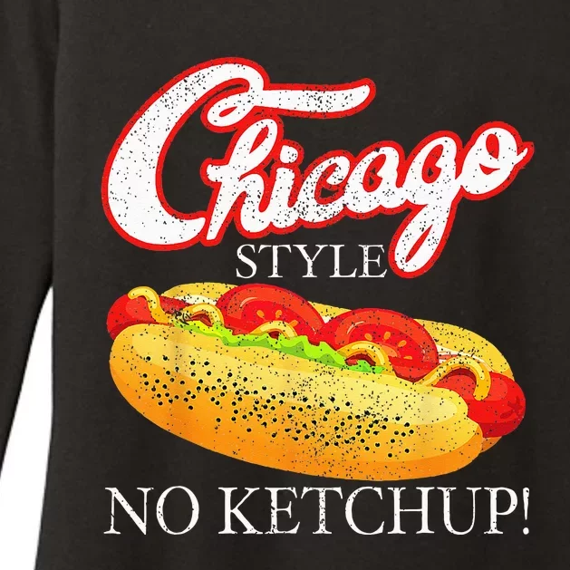 Chicago Hot Dog Summer Style 4th Of July No Ketchup Gift Womens CVC Long Sleeve Shirt