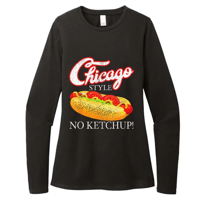 Chicago Hot Dog Summer Style 4th Of July No Ketchup Gift Womens CVC Long Sleeve Shirt