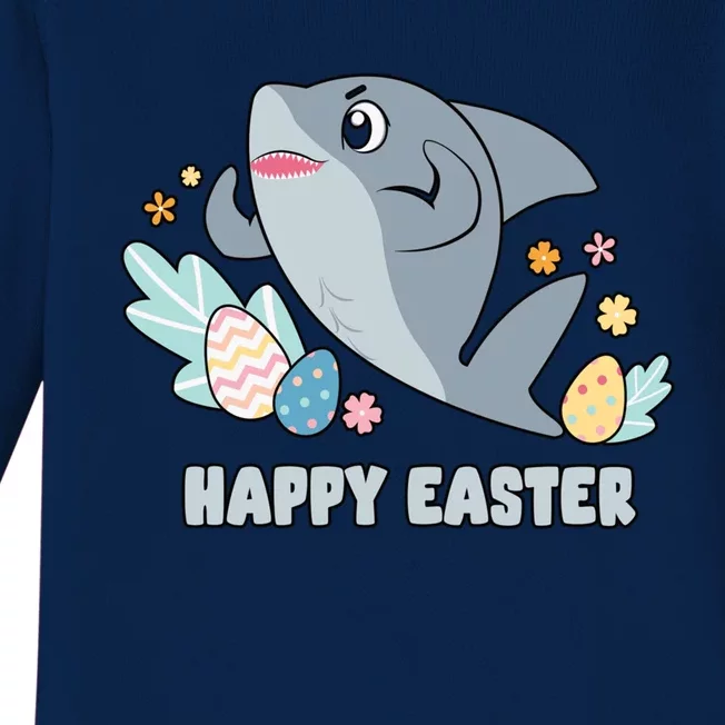 Cute Happy Easter Day Egg Hunt Orca Shark Meaningful Gift Baby Long Sleeve Bodysuit