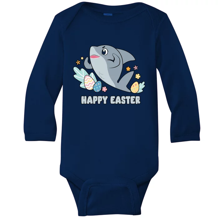 Cute Happy Easter Day Egg Hunt Orca Shark Meaningful Gift Baby Long Sleeve Bodysuit