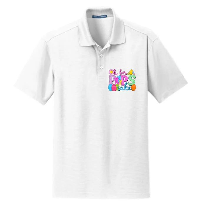 Cute Happy Easter Oh For Peeps Sake Marshmallow Bunnies Dry Zone Grid Performance Polo