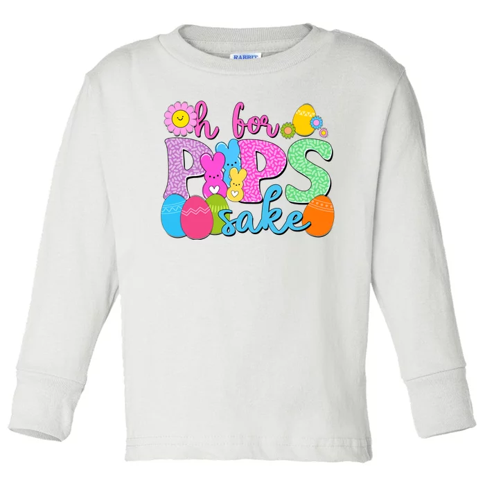 Cute Happy Easter Oh For Peeps Sake Marshmallow Bunnies Toddler Long Sleeve Shirt