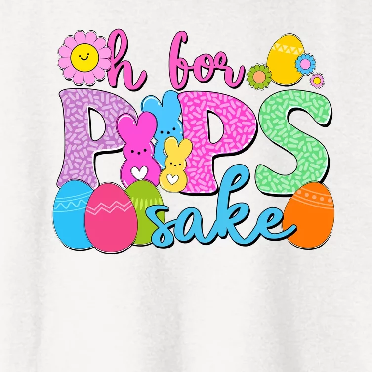 Cute Happy Easter Oh For Peeps Sake Marshmallow Bunnies Women's Crop Top Tee