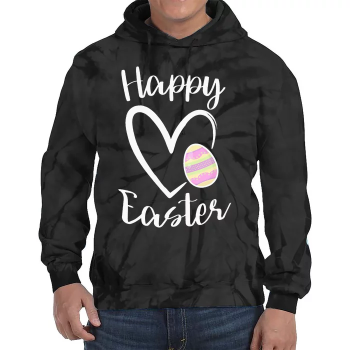 Cute Happy Easter Heart Pastel Easter Outfit Tie Dye Hoodie