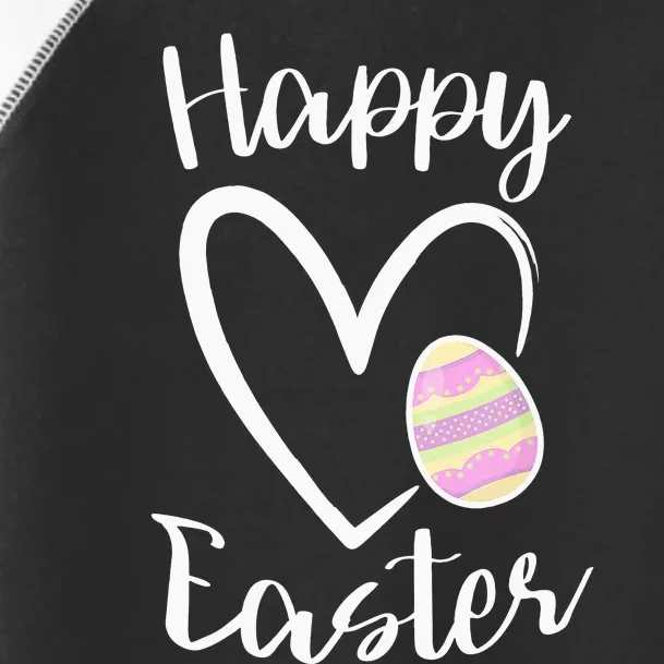 Cute Happy Easter Heart Pastel Easter Outfit Toddler Fine Jersey T-Shirt