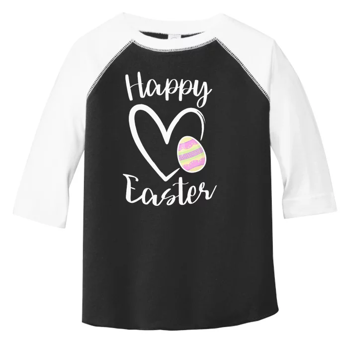 Cute Happy Easter Heart Pastel Easter Outfit Toddler Fine Jersey T-Shirt