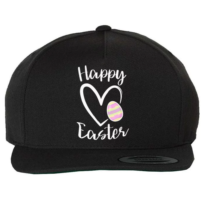 Cute Happy Easter Heart Pastel Easter Outfit Wool Snapback Cap