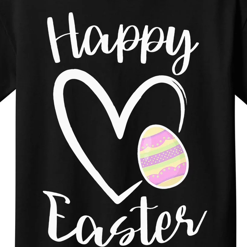 Cute Happy Easter Heart Pastel Easter Outfit Kids T-Shirt