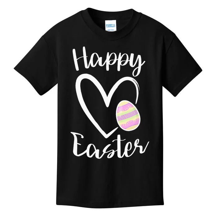 Cute Happy Easter Heart Pastel Easter Outfit Kids T-Shirt