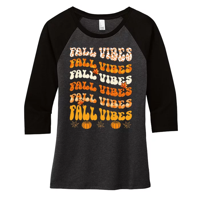 Cozy Harvest Embrace the Autumn Vibes with Pumpkin Decor Women's Tri-Blend 3/4-Sleeve Raglan Shirt