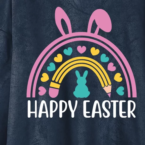 Cute Happy Easter School Teacher Student Bunny Hooded Wearable Blanket