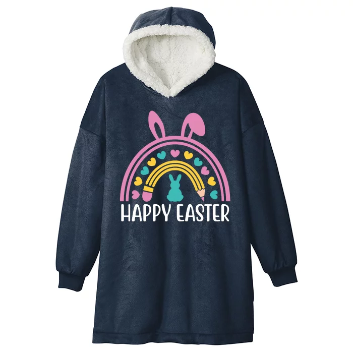 Cute Happy Easter School Teacher Student Bunny Hooded Wearable Blanket