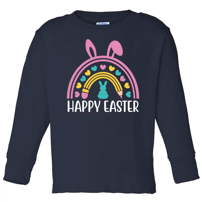 Cute Happy Easter School Teacher Student Bunny Toddler Long Sleeve Shirt