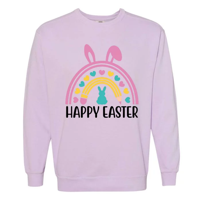 Cute Happy Easter School Teacher Student Bunny Garment-Dyed Sweatshirt