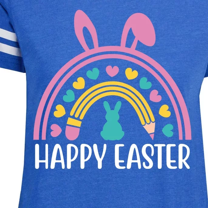 Cute Happy Easter School Teacher Student Bunny Enza Ladies Jersey Football T-Shirt