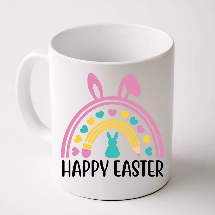 Cute Happy Easter School Teacher Student Bunny Front & Back Coffee Mug