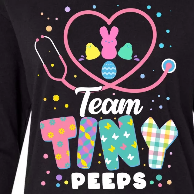 Cute Happy Easter Team Tiny Peeps Nurse Doctor Stethoscope Womens Cotton Relaxed Long Sleeve T-Shirt