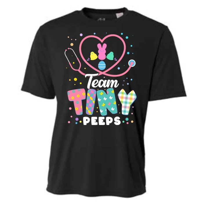 Cute Happy Easter Team Tiny Peeps Nurse Doctor Stethoscope Cooling Performance Crew T-Shirt