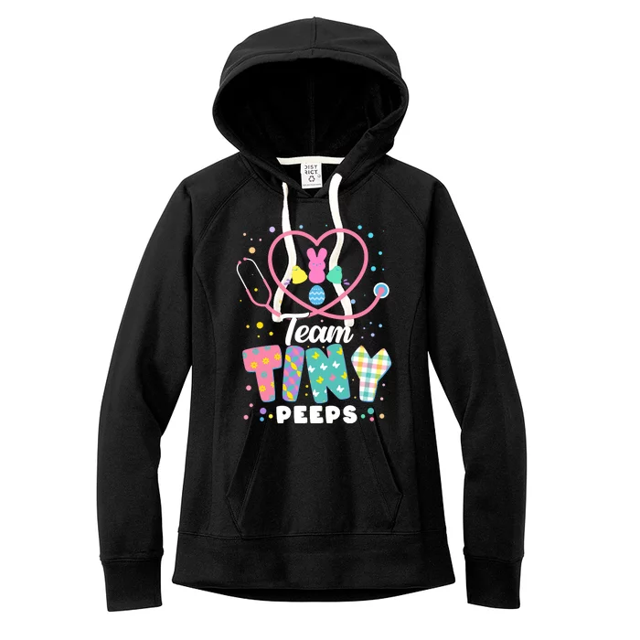 Cute Happy Easter Team Tiny Peeps Nurse Doctor Stethoscope Women's Fleece Hoodie