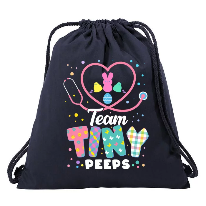 Cute Happy Easter Team Tiny Peeps Nurse Doctor Stethoscope Drawstring Bag