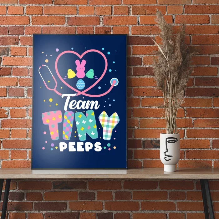 Cute Happy Easter Team Tiny Peeps Nurse Doctor Stethoscope Poster